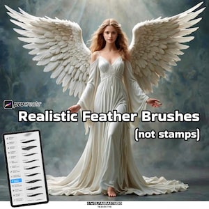 Pinceles de plumas para Procreate: textura de pelusa realista (descarga digital)