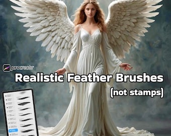 Procreate Feather Brushes, Realistic Fluff Texture (Digital Download)