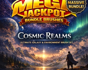 Procreate Galaxy and Environment Brushes – Cosmic Realms Mega Bundle, Planets, Stars, Atmosphere & FX