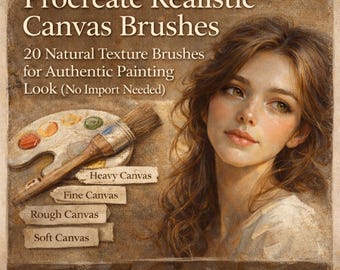Procreate Canvas Texture Brushes – 20 Realistic Painting Brushes (No Imports Needed)