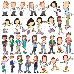 Character Creator Kit, 623 Elements Faces Bodies Eyes Hands Drag and Drop Builder. image 14