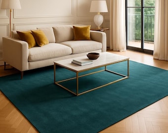 Premium Quality Grand  Blue Hand Tufted New Zealand Wool Rug | Modern European Luxury Living Room Carpet | Custom Size Available