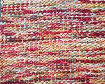 Handwoven Chunky Wool Rug: Customizable  Modern Decor