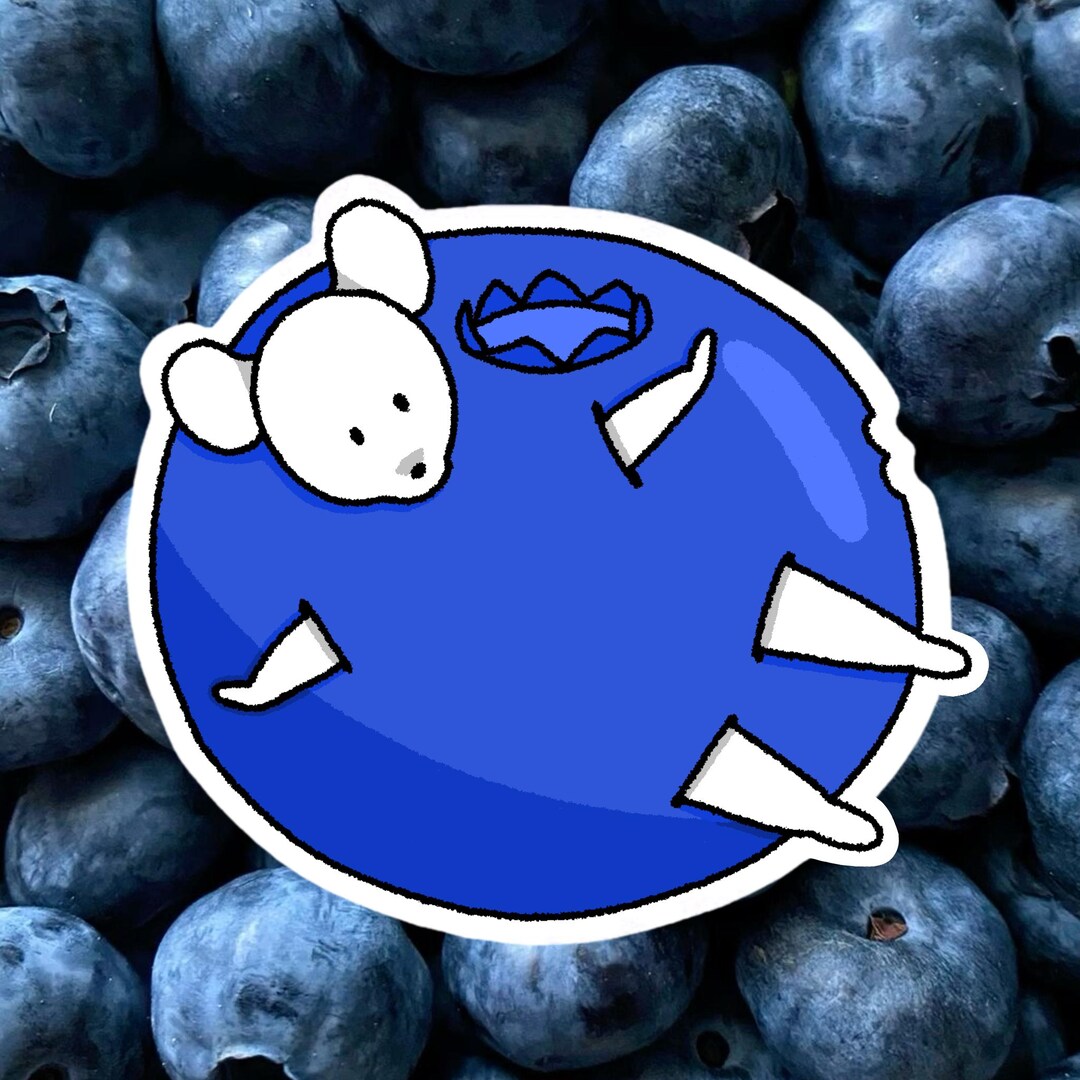 Handmade Blueberry Character Sticker, Original Art Decal - Etsy