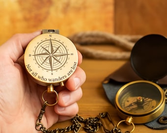 Brújula grabada personalizada: regalo de Navidad personalizado para papá