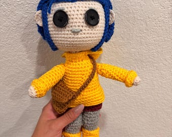 Coraline Crochet Doll