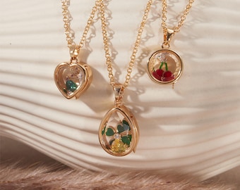 Personalized Photo Locket Necklace with Custom Charm, Gold Locket Necklace, Memory Keepsake Jewelry, Gift for Her, Anniversary Birthday Gift