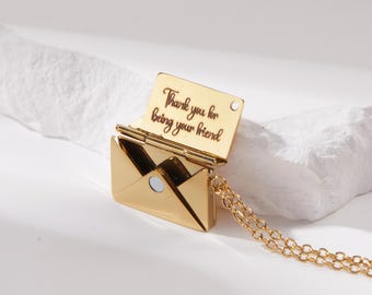 KeyStyle Collana personalizzata con medaglione a busta, da donna, con