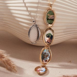 Collar con medallón de fotos personalizado, medallón de fotos familiar, colgante con imagen, collar con foto grabada personalizada, regalo de recuerdo para ella