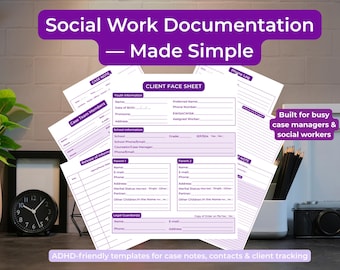 Social Work Documentation Templates | Fillable PDF & Canva