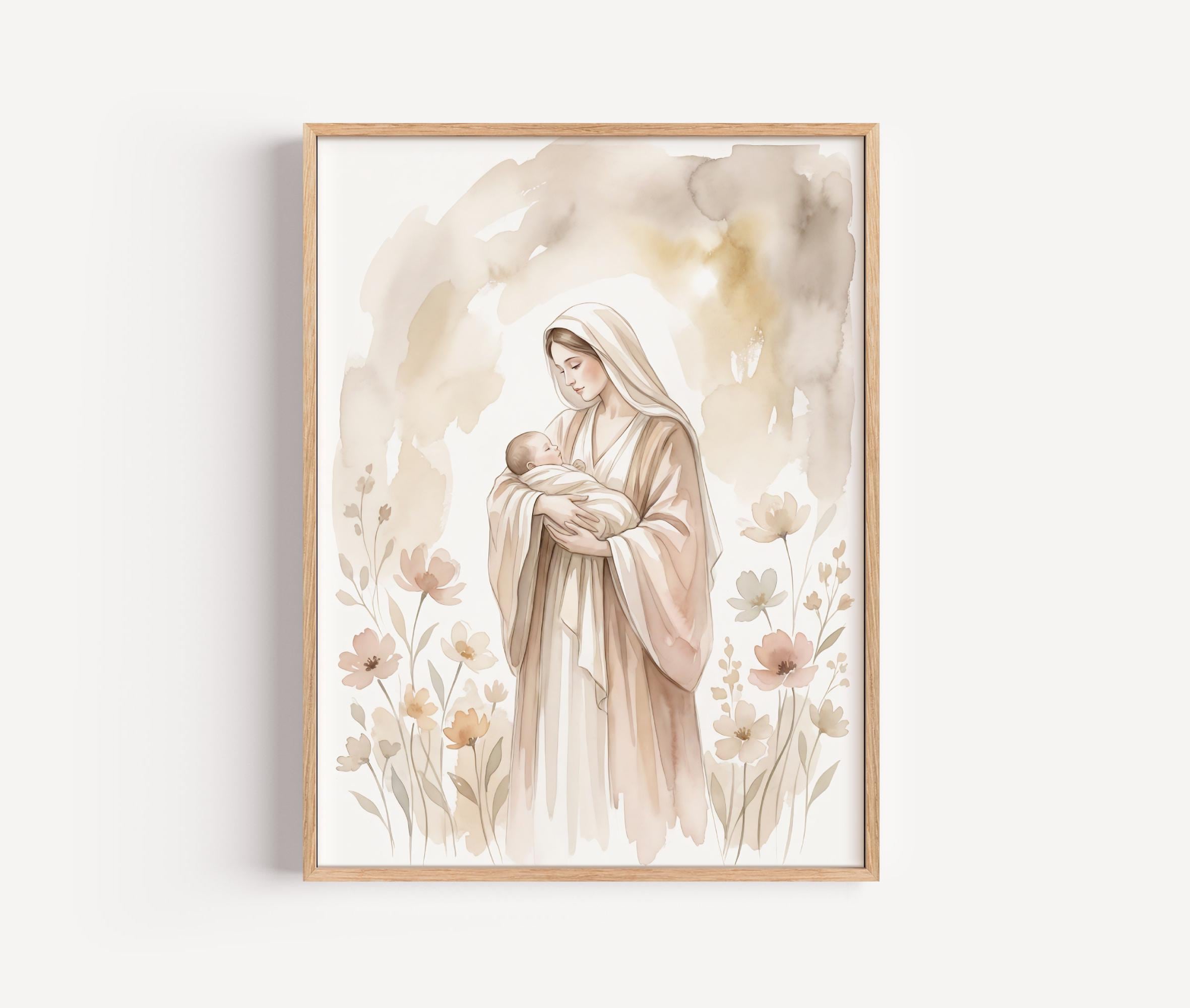 イエスを抱くマリア - Etsy 日本