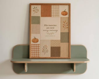 Lamentations 3:23 Scripture Print, Patchwork Autumn Bible Verse Decor (Digital Download)