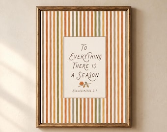 Ecclesiastes 3 1 Fall Printable Wall Art, Autumn Scripture Poster (Digital Download)