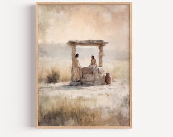 Woman at the Well Art Print, Christian Biblical Wall Decor (Digital Download)