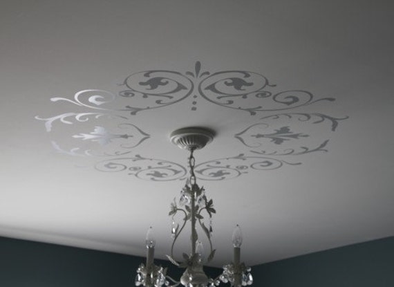 Decorative Wall Or Ceiling Medallion Vinyl Decal Shabby Chic Or Modern Victorian Perfect For Nursery Or Guest Room