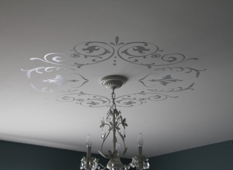 Decorative Wall or Ceiling Medallion Vinyl Decal 'shabby Chic' or