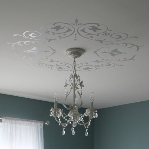 Decorative Wall or Ceiling Medallion Vinyl Decal 'shabby Etsy