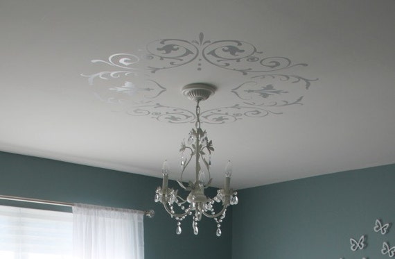 Decorative Wall Or Ceiling Medallion Vinyl Decal Shabby Etsy
