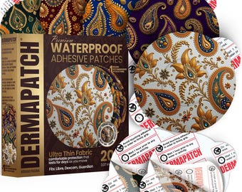 Dexcom G7-patches - waterdichte stickers die ook passen: Freestyle Libre 2/3/3+ en G6 - luxe paisley