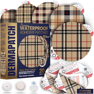 Dexcom G7-patches - waterdichte stickers die ook passen: Freestyle Libre 2/3/3+ en G6 - luxe plaids