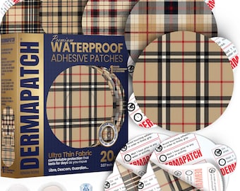 Dexcom G7-patches - waterdichte stickers die ook passen: Freestyle Libre 2/3/3+ en G6 - luxe plaids