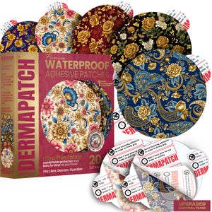 Dexcom G7-patches: waterdichte stickers die ook passen: Freestyle Libre 2/3/3+ en G6: luxe bloemen