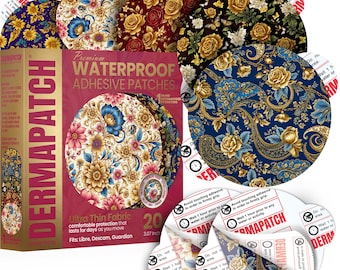 Dexcom G7-patches: waterdichte stickers die ook passen: Freestyle Libre 2/3/3+ en G6: luxe bloemen