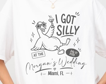 Custom Wedding Toss T-Shirt, Silly Goose Bridal Party Tee, Funny Wedding Guest Top