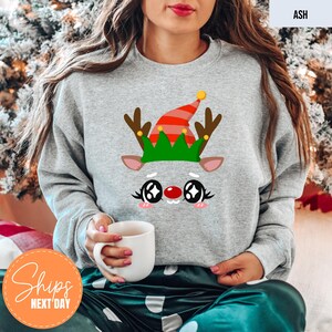 Funny Reindeer Christmas Sweatshirt, Matching Family Holiday Crewneck, Xmas Group