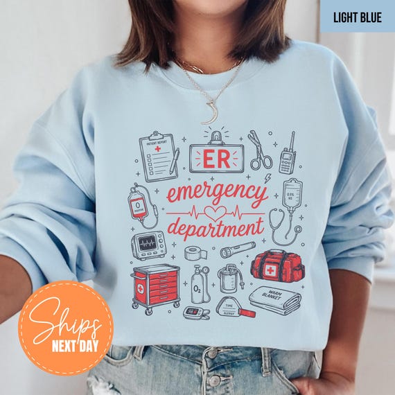 Comfort Colors Emergency Department Sweatshirt | ER Nurse Hoodie | Funny ER Staff Gift