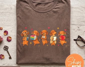 Dachshund Teacher Shirt, Doxie Wiener Dog Tee, Back To School Top