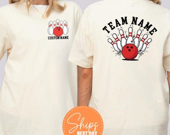 Custom Bowling Comfort Colors Shirt, Personalized Team Tee, Family Matching Gift
