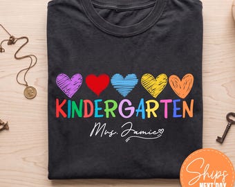 Personalized Kindergarten Teacher Shirt | Custom Name Back to School Tee