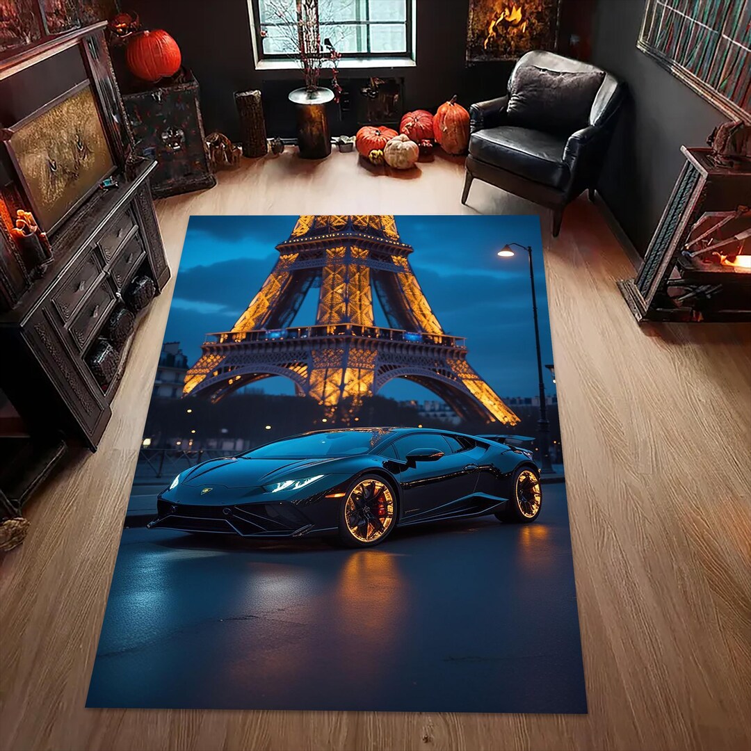 Lamborghini Rug, Luxury Car Rug, Man Cave Mat, Sport Car Carpet, Garage ...