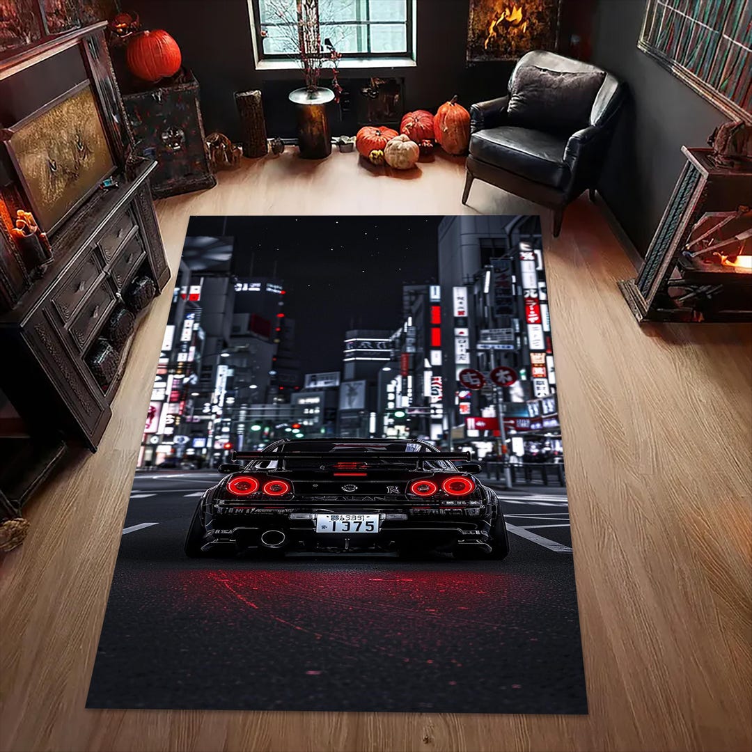 R35 Rug Nissan R35 Rug, Sports Car Print Rug, Gift for Car Lovers, Man Cave ...