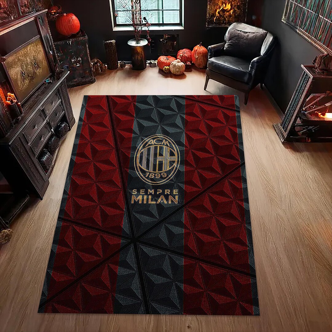 Ac Milan Rug, AC Milan Logo Rug, AC Milan Forza Milano Custom Rug ...