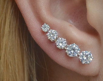 Ooh La La Mini • Boucles d'oreilles • Pinces d'oreille • Boucles d'oreilles • Boucles d'oreilles de mariage • Cadeau pour elle • Boucles d'oreilles en diamant • Boucles d'oreilles • EP18-M