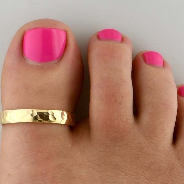 Bold Hammered • Big Toe Ring • Toe Ring • Sized Toe Ring • Gold Big Toe Ring • Gold Toe Ring • Statement Ring • Toe Rings • TR03-H-XL