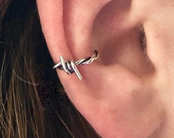 Barbed Wire • Ear Cuff • Conch Ear Cuff • Barbed Wire Ear Cuff • Silver Ear Cuff • Ear Cuffs • Ear Wrap • No Piercing • Fake Piercing •EC340