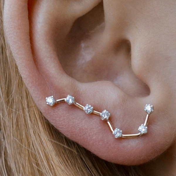 Big Dipper • Ear Climber • Ear Pin • Ear Crawler • Ear Climbers • Big Dipper Earring • Gold Ear Climber • Up the Ear • Earring • EP30