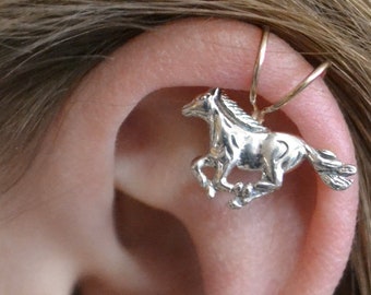 Horse Ear Cuff • Two-Toned or Sterling Silver • Non Piercing • EC814