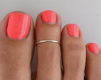 Skinny Toe Ring • 14k Gold Filled • Sterling Silver  • Sized to Fit Your Toe • TR00