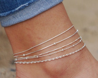 Silver Anklets • Anklets • Simple Anklets • Layered Anklets • Anklets for Women • Select a Style • Gold Anklets • Delicate Anklets