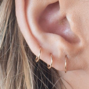 Tiny Hoops Set • Tiny Hoops • Cartilage Hoop Earrings • Nose Ring Hoop • Huggie Hoop Earring • Gold Hoop Earrings • Dainty Hoop Earrings