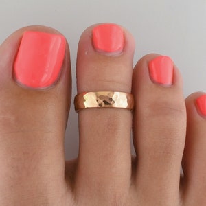 Bold Hammered • Toe Ring • Sized or Adjustable • Midi Ring • Minimalist Ring • Simple Ring • Gold Toe Ring • Silver Toe Ring • TR03-H