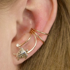 Sea Turtle • Ear Wrap • Ear Cuff • Ear Wraps • Ear Crawler • Ear Crawlers • Silver Ear Cuff • Gold Ear Cuff • Non Pierced • Ear Cuffs •EW127
