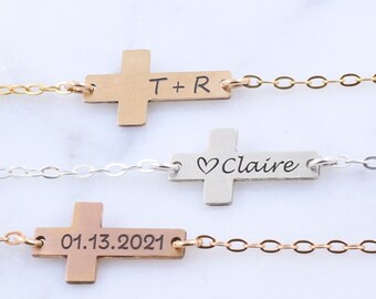 Cross Anklet Personalized • Religious Engraved Anklet • Cross Jewelry Customized • Bible Verse Anklet • Ankle Jewelry • Gift For Her