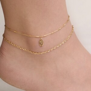 Sunflower Anklet • Anklet • Gold Anklets • Layering Anklets • Flower Anklets • Ankle Bracelet • Anklets for Women • Anklet Set • ANK08/01