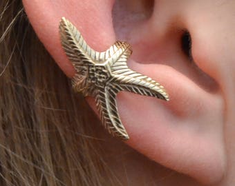 Starfish • Ear Cuff • Sea Star • Sterling Silver or Gold Vermeil • Single Side • Conch Ear Cuff • Middle Fit Ear Cuff • Ear Cuffs • EC414