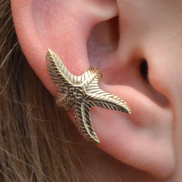 Starfish • Ear Cuff • Sea Star • Sterling Silver or Gold Vermeil • Single Side • Conch Ear Cuff • Middle Fit Ear Cuff • Ear Cuffs • EC414